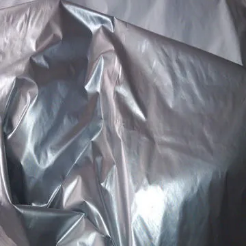 Waterproof, Silver Shiny Appearance Nylon Taffeta-Coated Fabric