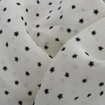 Polyester Flocking Chiffon Fabric for Spring and Summer Dress, Soft and Nice Durability