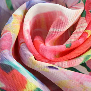 Polyester Printed Yoryu Fabric, Nice Texture