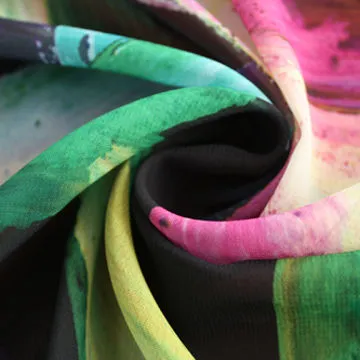 Printed Polyester Satin Chiffon Fabric, Smooth and Soft Texture